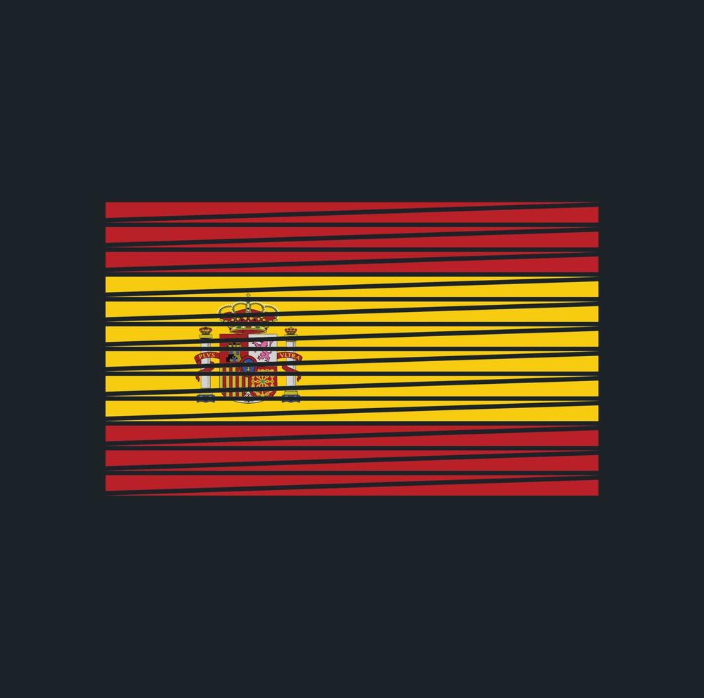 spaniens flagga borste. National flagga vektor