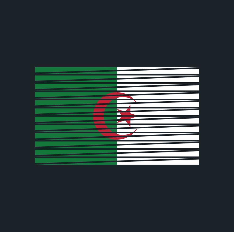 Pinsel mit algerischer Flagge. Nationalflagge vektor