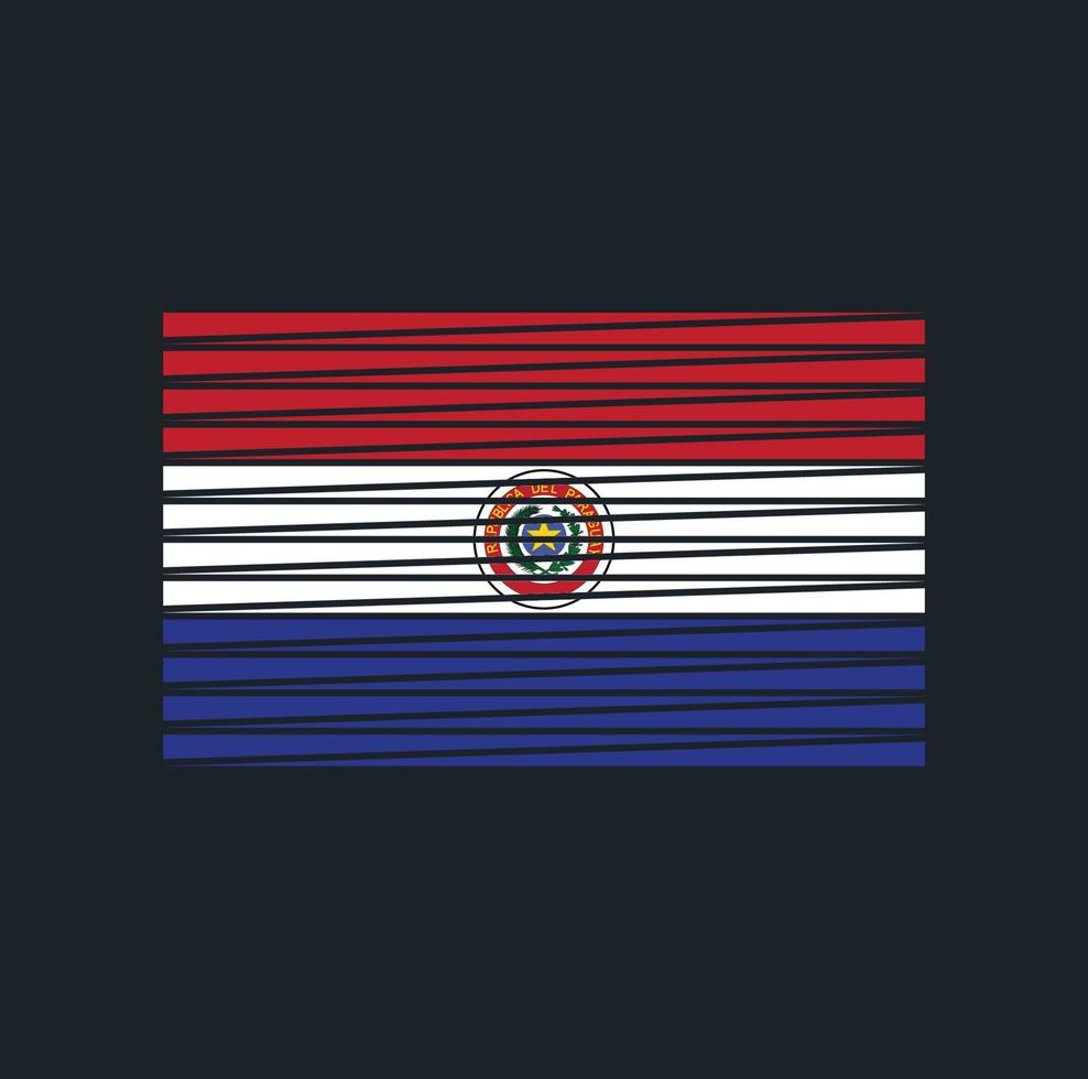 paraguays flagga borste. National flagga vektor