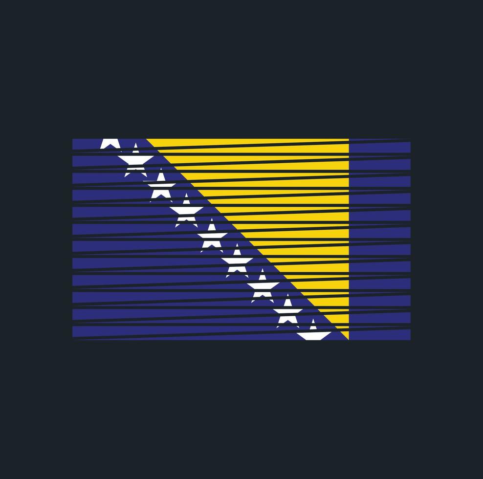 Flaggenbürste von Bosnien und Herzegowina. Nationalflagge vektor