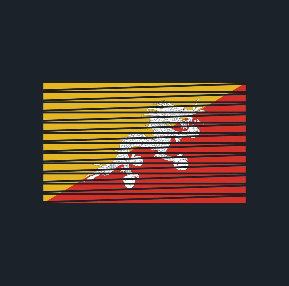 Bhutan-Flagge-Pinsel. Nationalflagge vektor