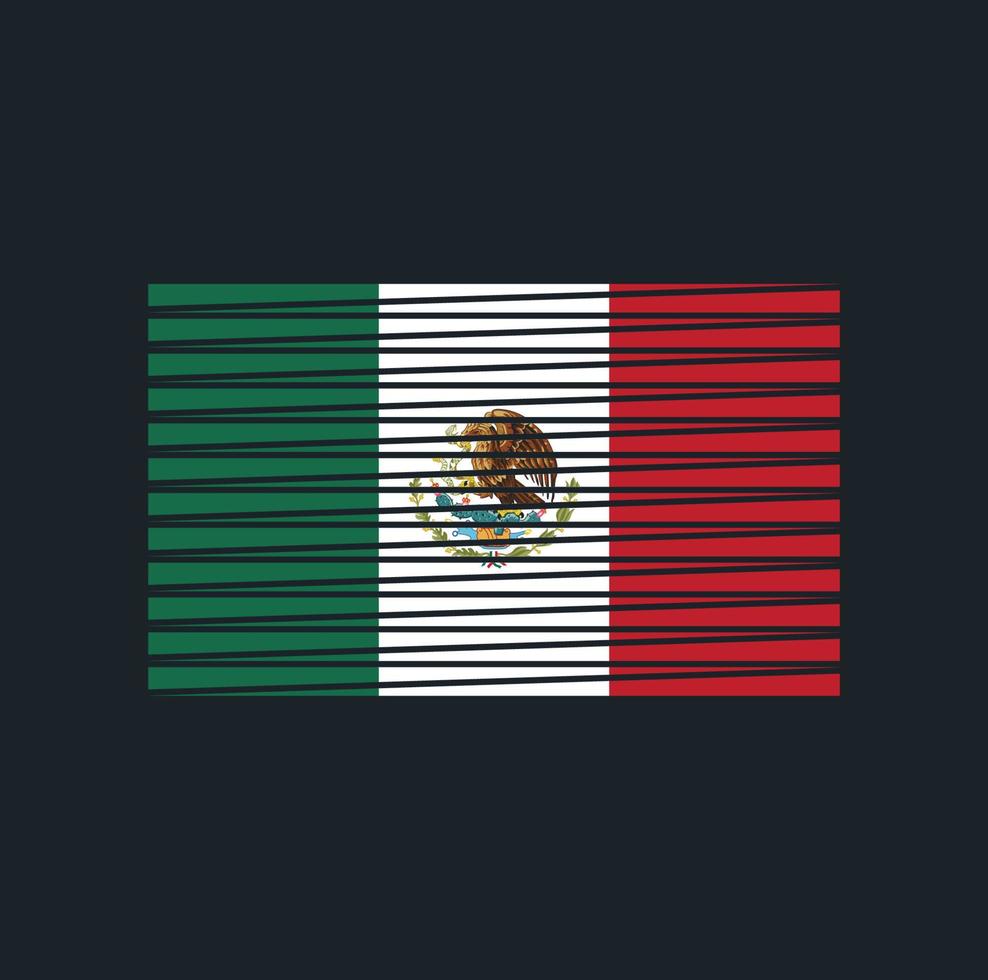 Mexiko-Flagge-Pinsel. Nationalflagge vektor