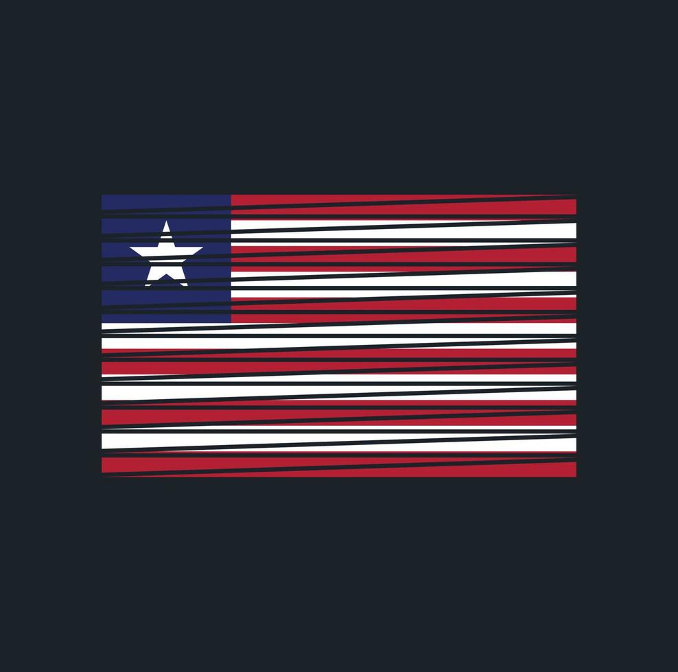 Bürste der Liberia-Flagge. Nationalflagge vektor