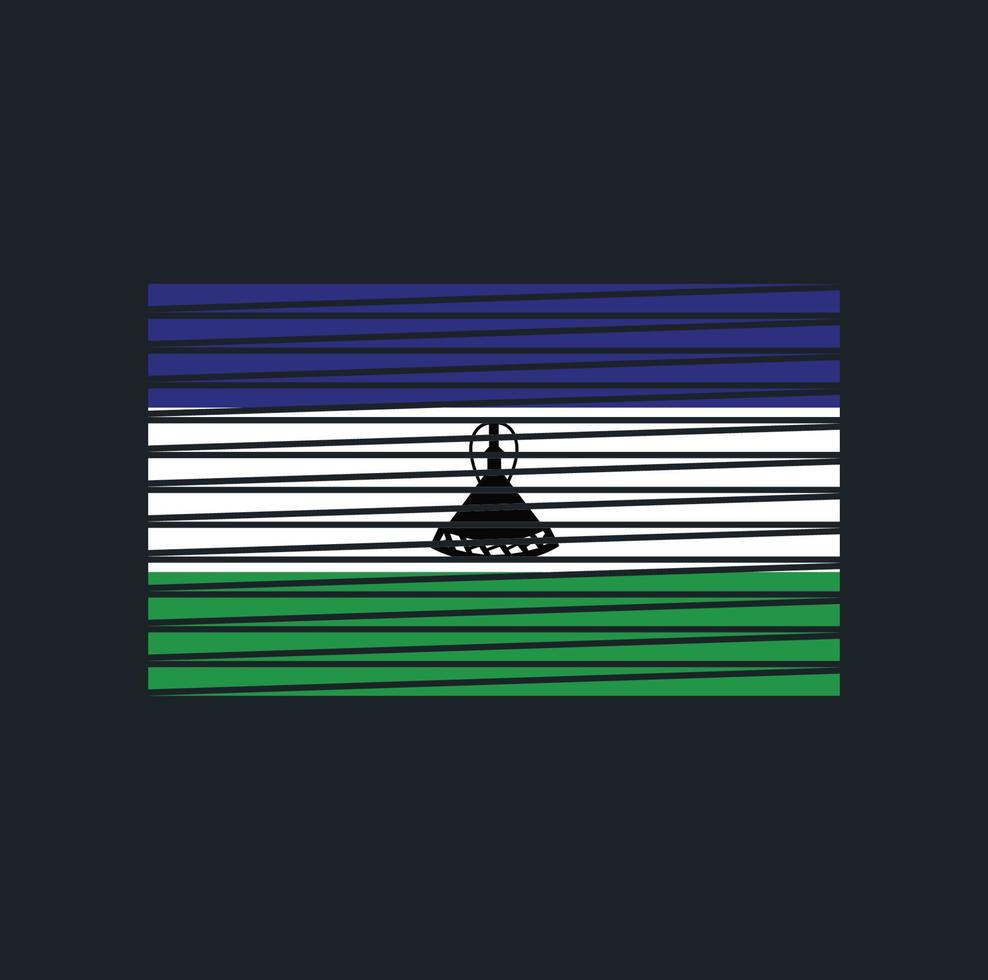 Lesotho-Flagge-Pinsel. Nationalflagge vektor
