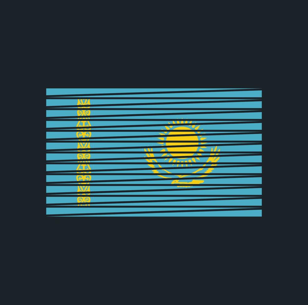 kasachstan-flaggenpinsel. Nationalflagge vektor