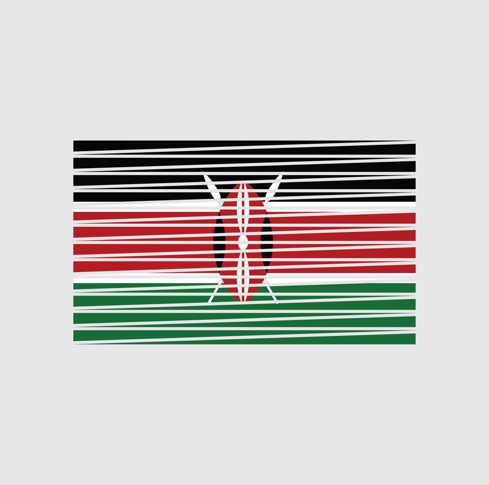 Bürste der kenia-Flagge. Nationalflagge vektor