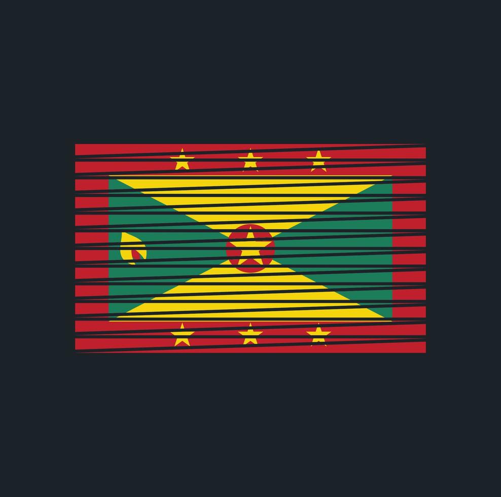 Grenada-Flagge-Pinsel. Nationalflagge vektor