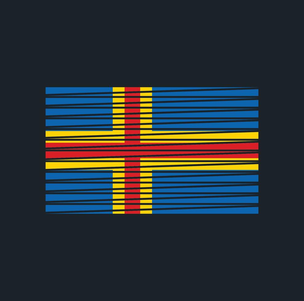 ålandsöarnas flaggborste. National flagga vektor