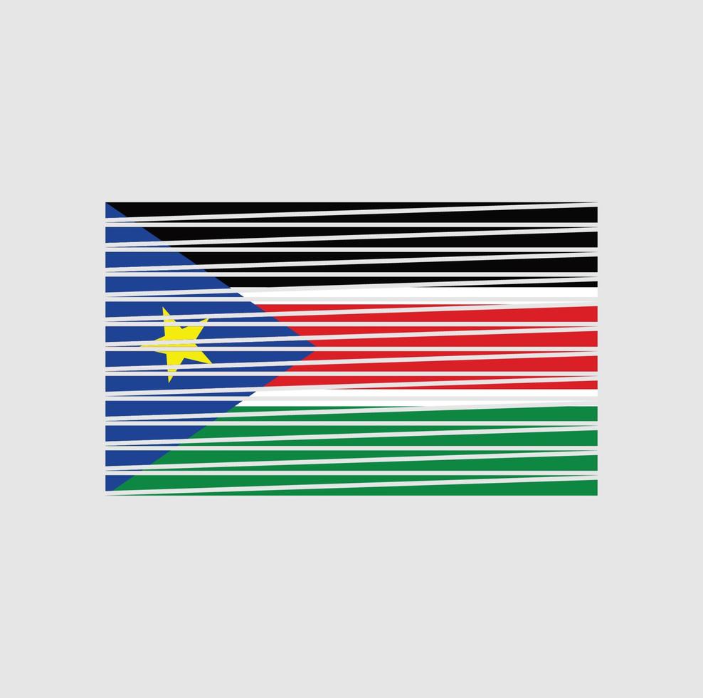 södra sudan flaggborste. National flagga vektor
