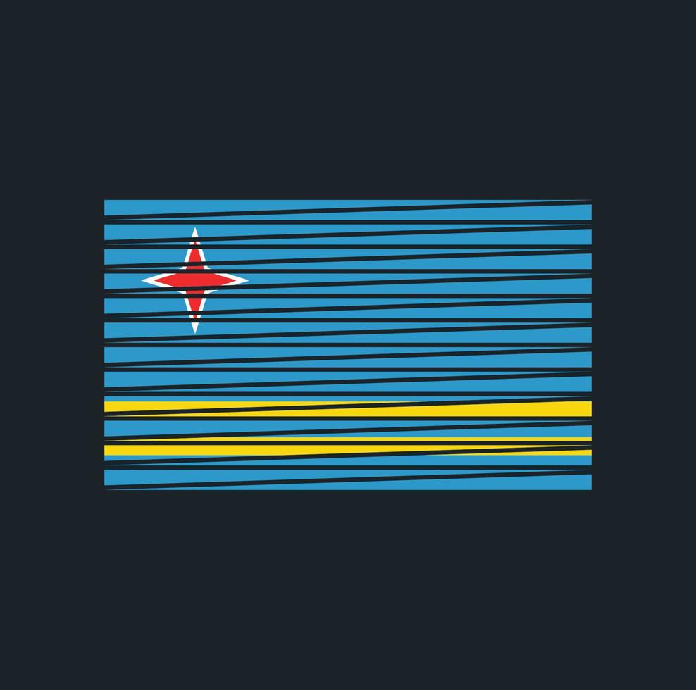 aruba flaggborste. National flagga vektor