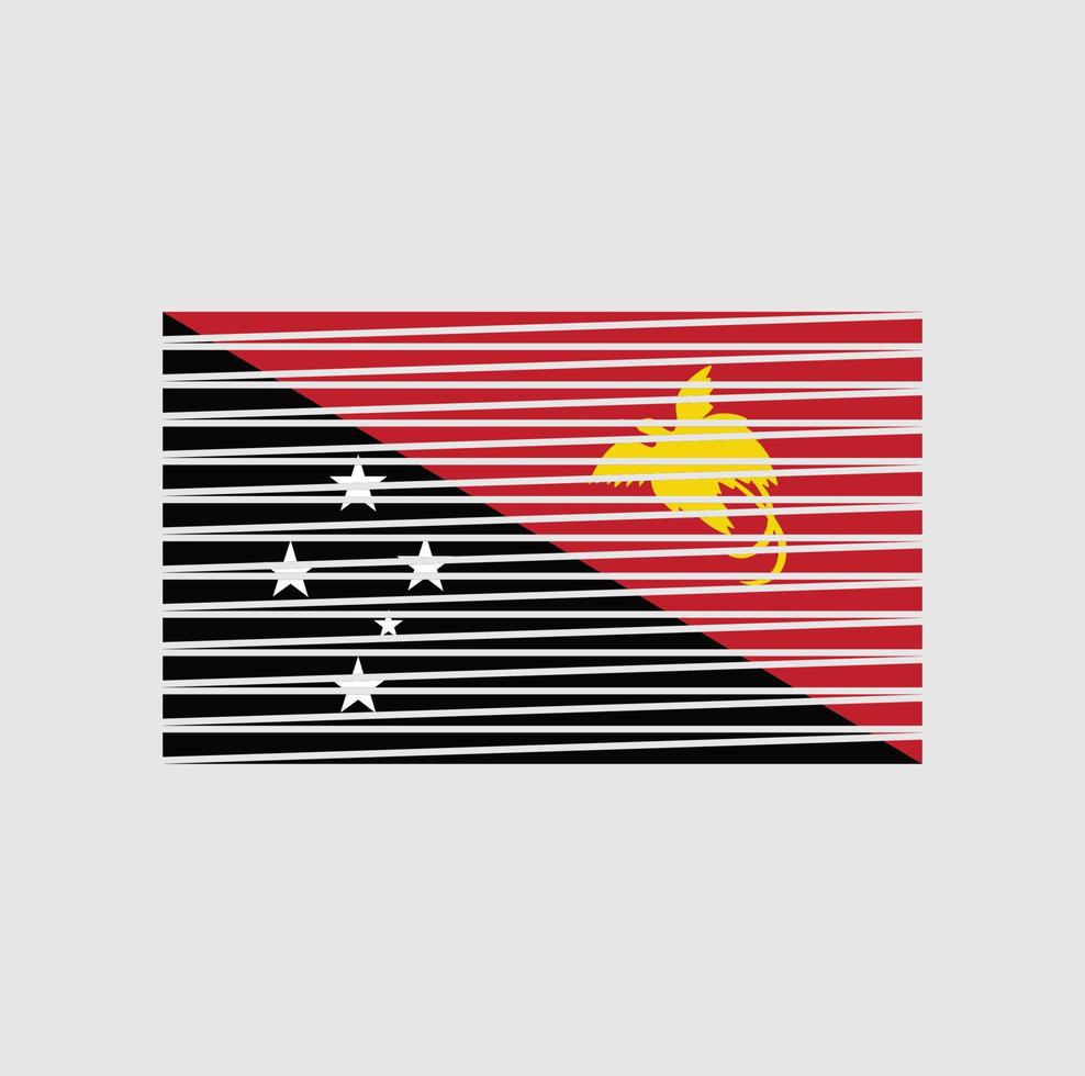 papua-neuguinea-flaggenpinsel. Nationalflagge vektor