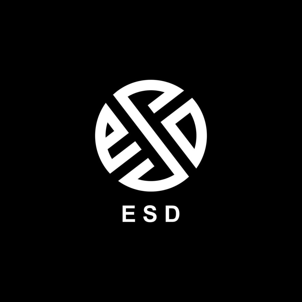 ESD-Brief-Logo-Design auf schwarzem Hintergrund. anfänglicher ESD-Vektor. ESD-Briefgestaltung. esd-Logo. vektor