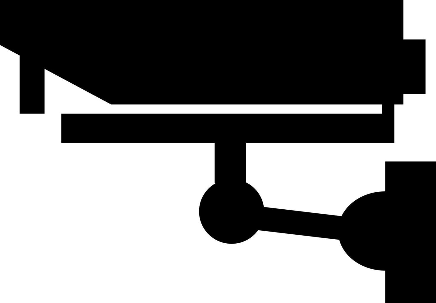 säkerhetskamera ikon, svart siluett. markerad på en vit bakgrund. vektor