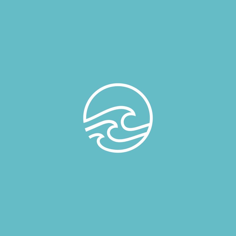 Wave-Logo-Vektorsymbol-Liniendarstellung vektor