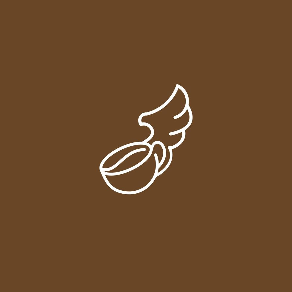 flügel kaffee logo vektor symbol linie illustration