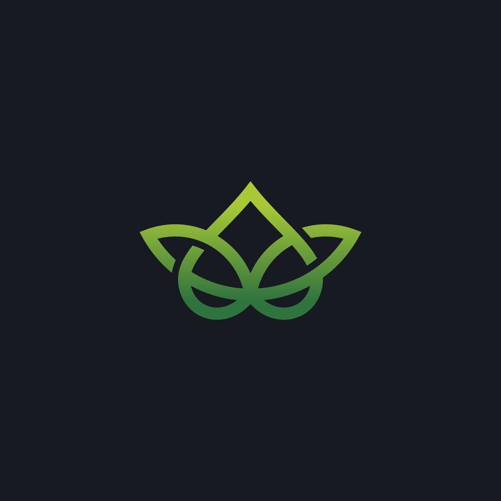 Wasser-Blume-Logo-Vektorsymbol-Liniendarstellung vektor