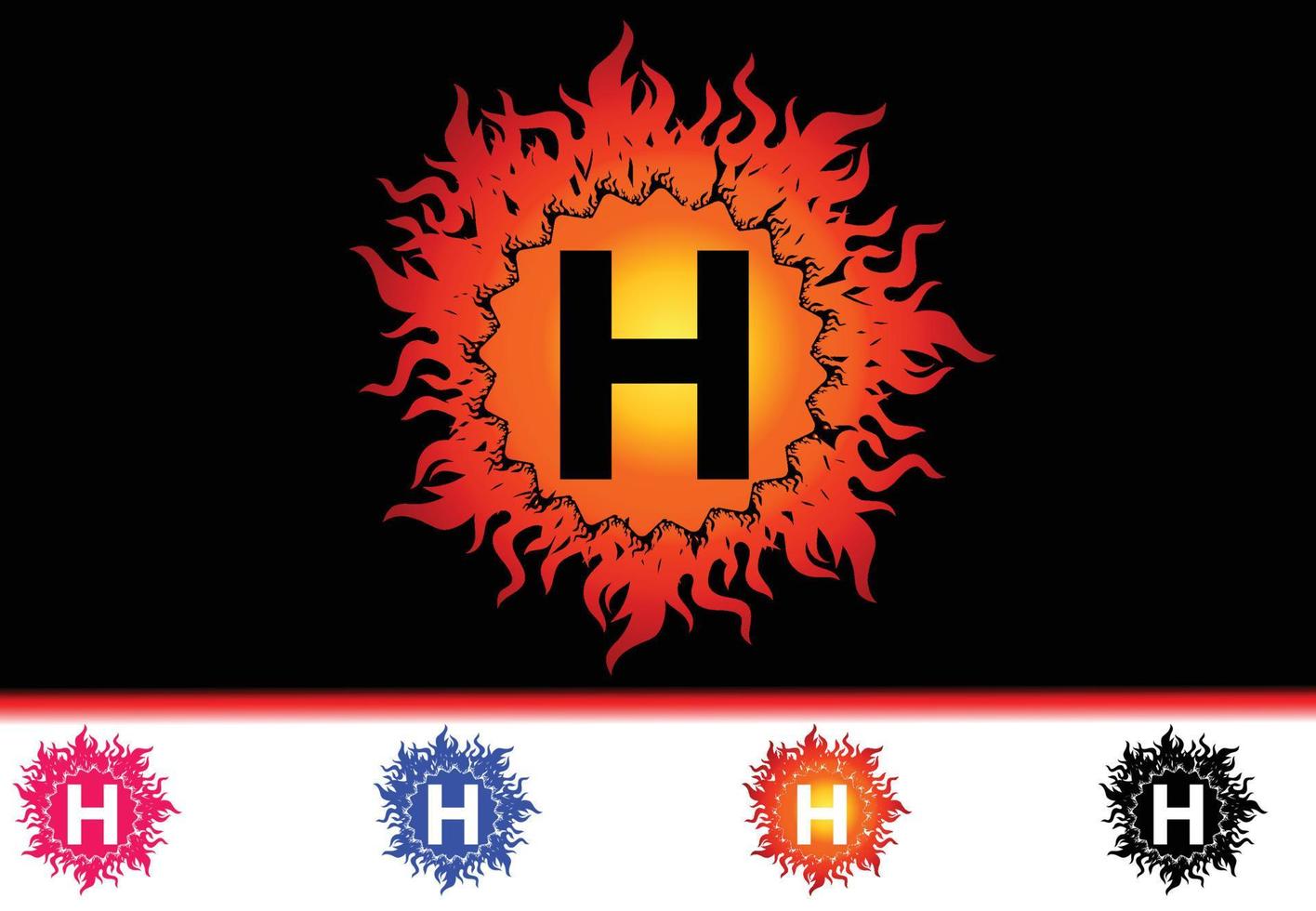 Feuer h Brief Logo und Symbol Designvorlage vektor