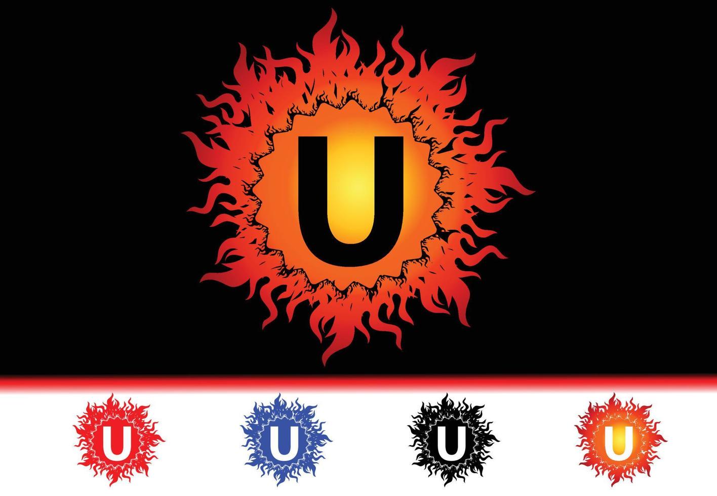 Fire u Brieflogo und Icon-Design-Vorlage vektor