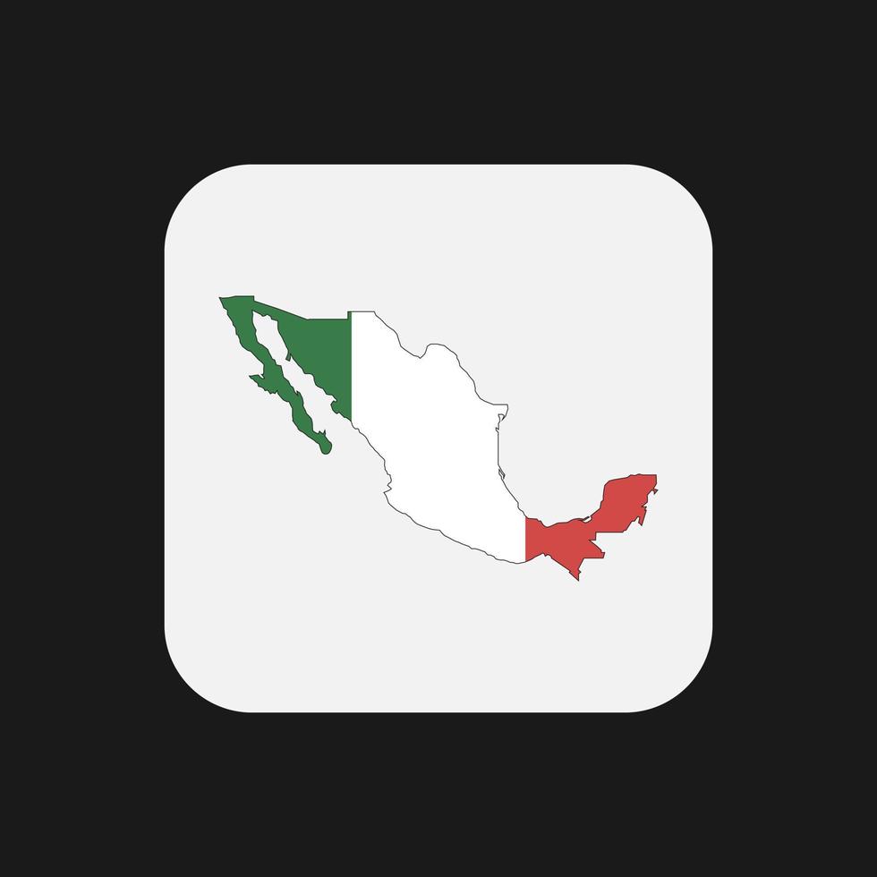 Mexiko Karte Silhouette mit Flagge auf weißem Hintergrund vektor
