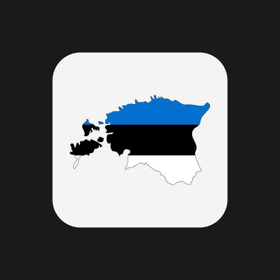 estland karta silhuett med flagga på vit bakgrund vektor