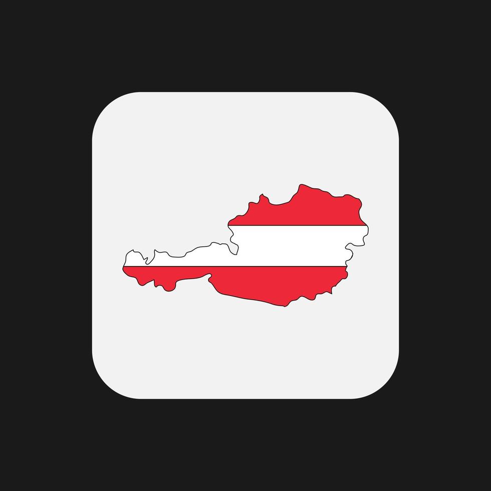Österreich Karte Silhouette mit Flagge auf weißem Hintergrund vektor