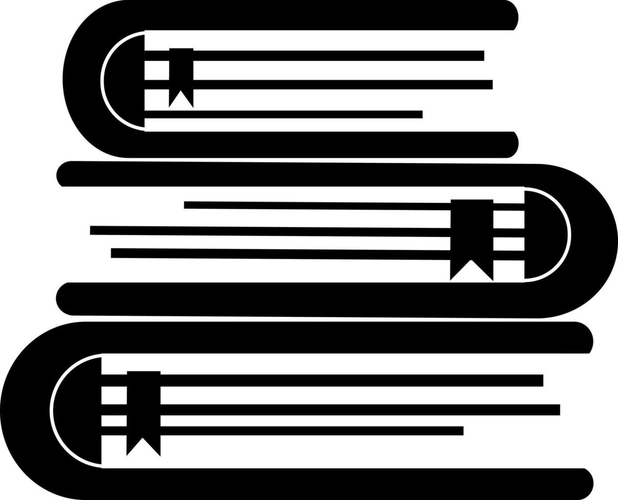 Buchsymbol übereinander, schwarze Silhouette. auf weißem Hintergrund hervorgehoben. vektor