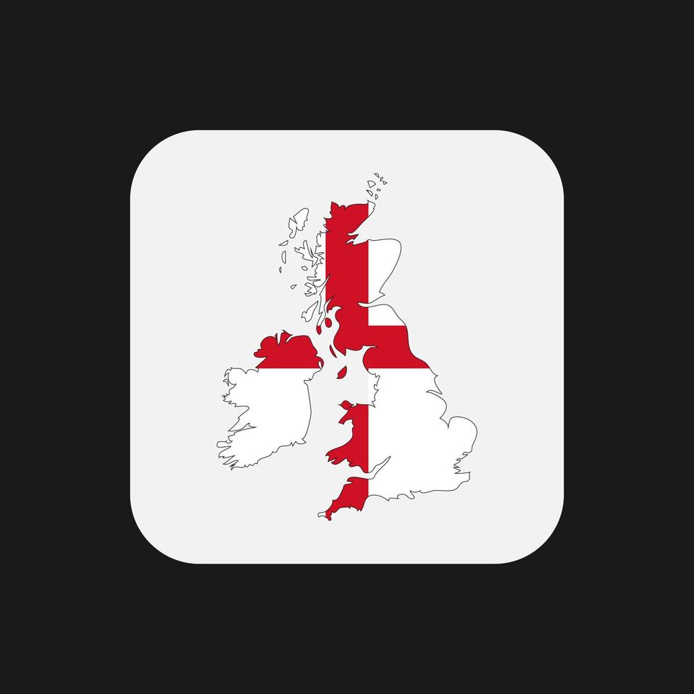 Großbritannien Karte Silhouette mit Flagge auf weißem Hintergrund vektor