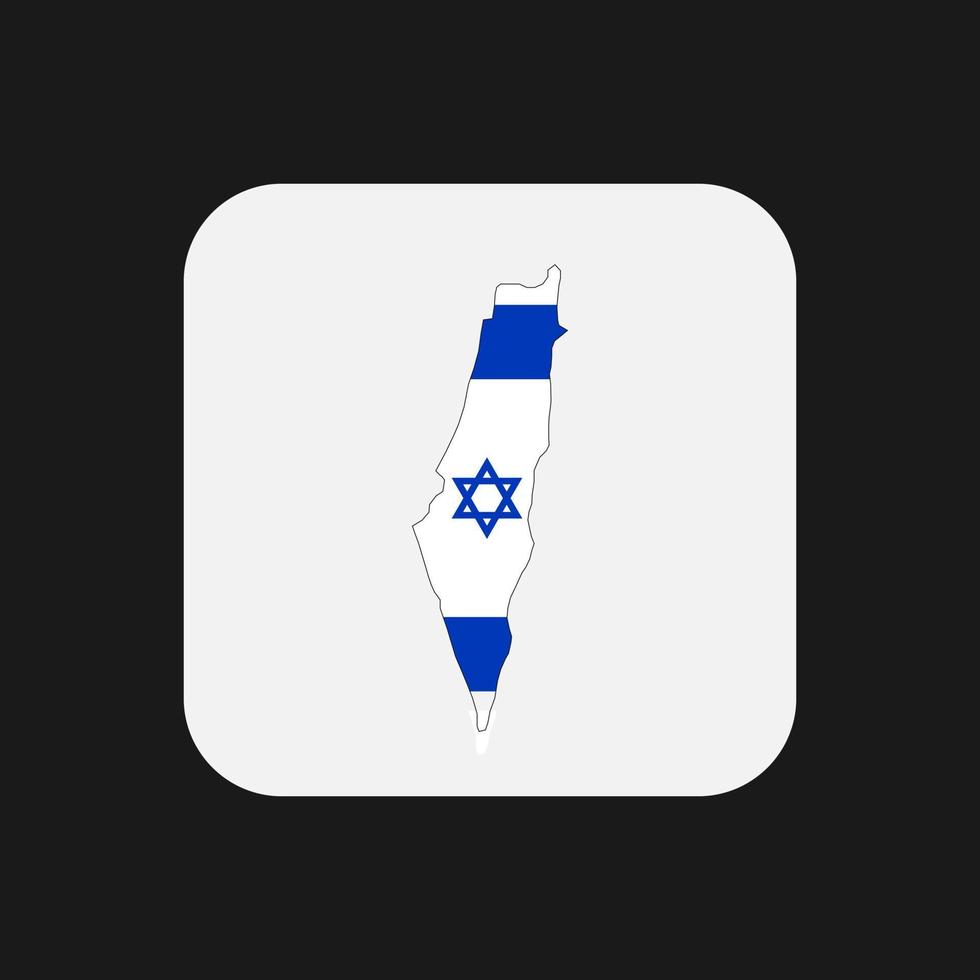 Israel Karte Silhouette mit Flagge auf weißem Hintergrund vektor