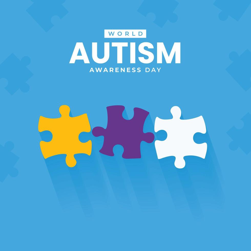 världen autism medvetenhet dag platt illustration vektor
