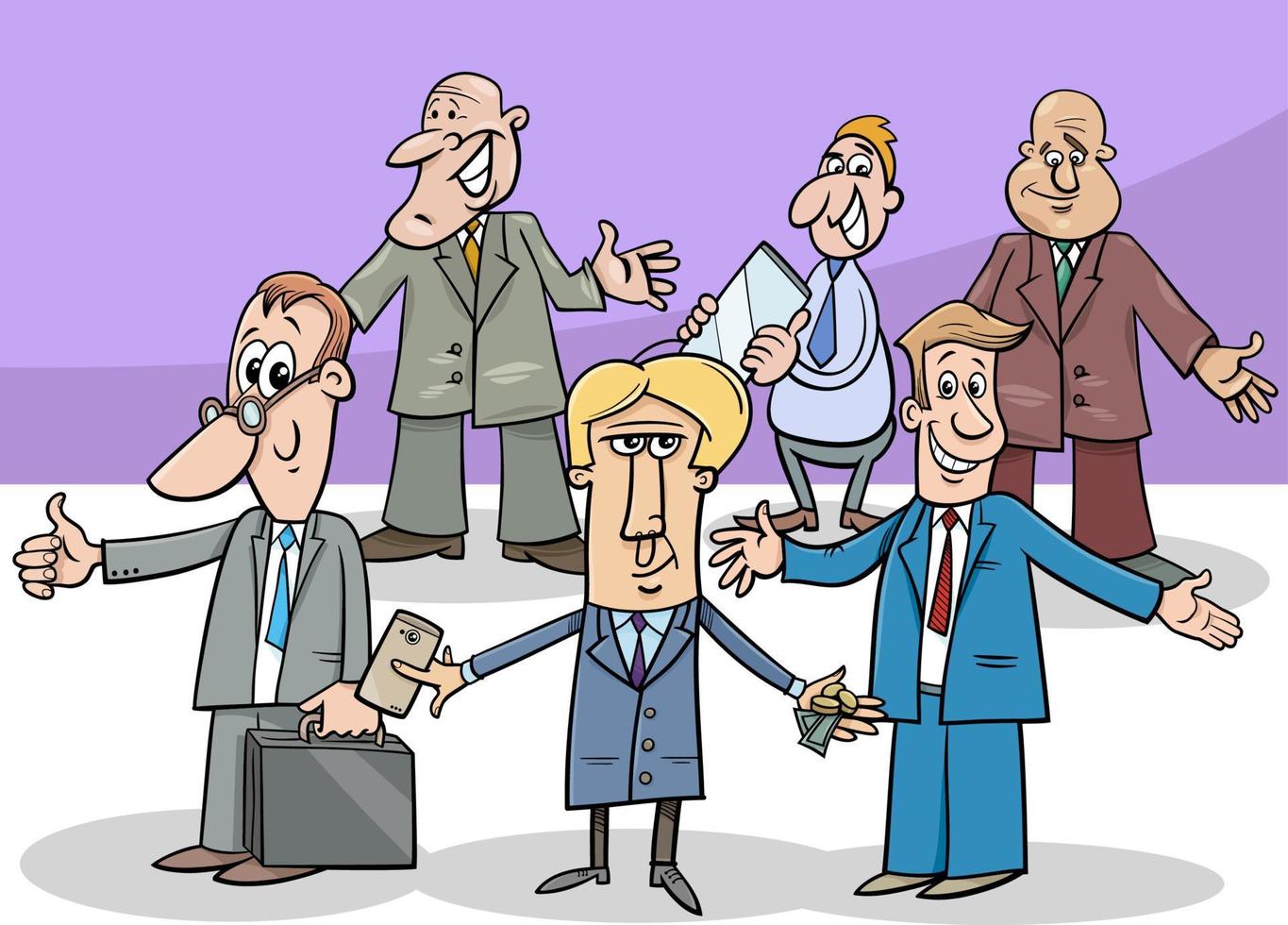 tecknade affärsmän och chefer karaktärer grupp vektor