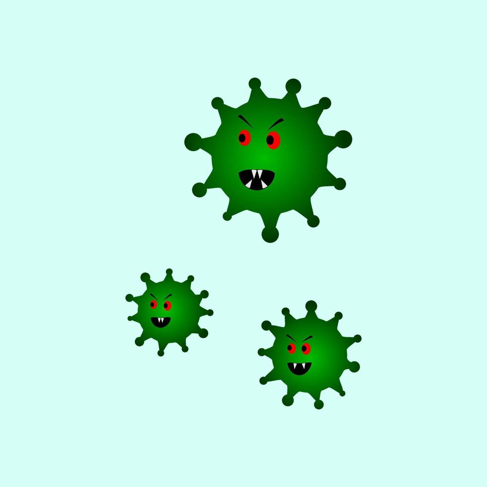 grünes Corona-Virus-Illustrationsvektordesign vektor