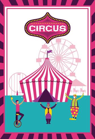 Cirkus kul mässa affisch vektor