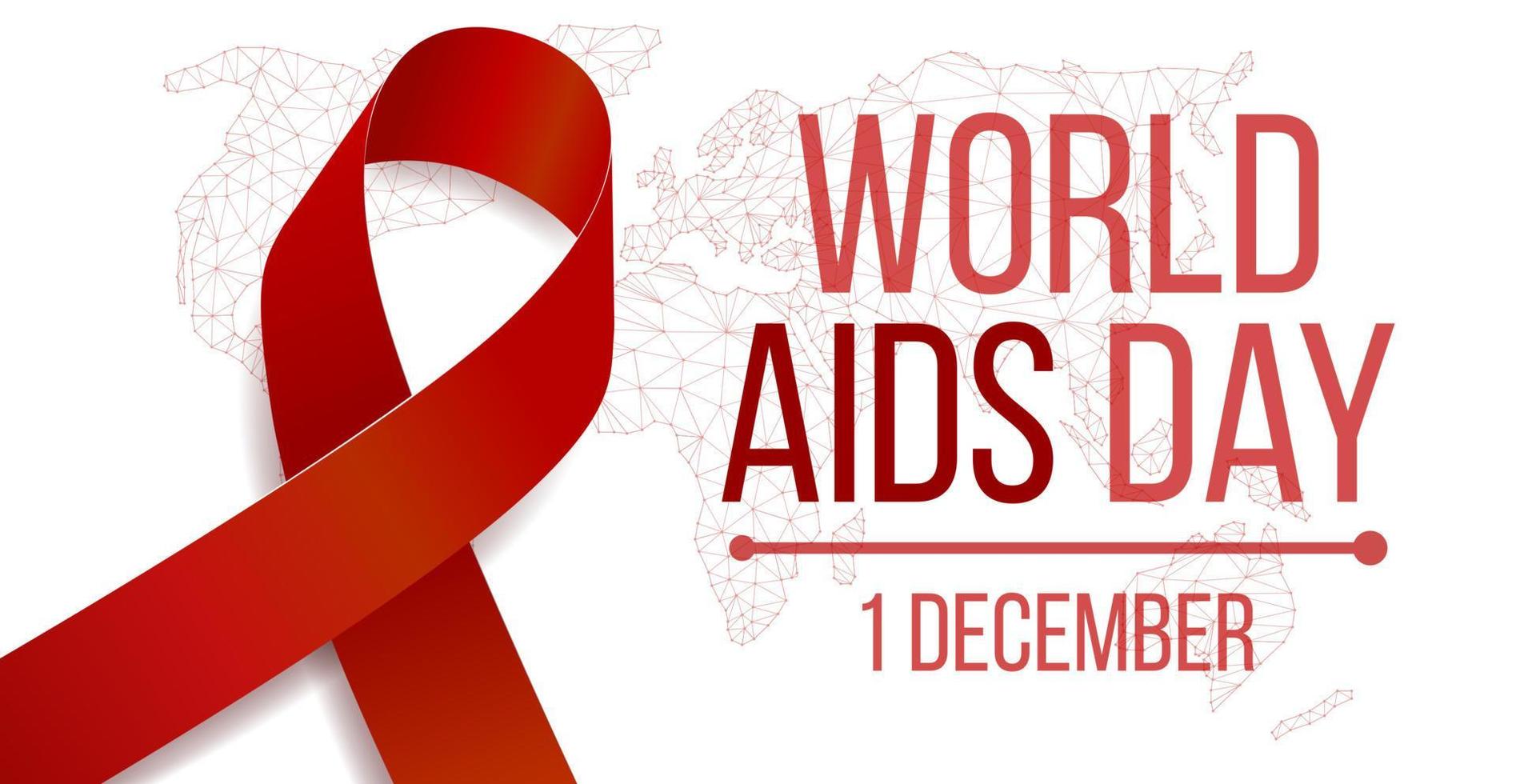 World Aids Day koncept. banner mall med rött band medvetenhet. vektor illustration.