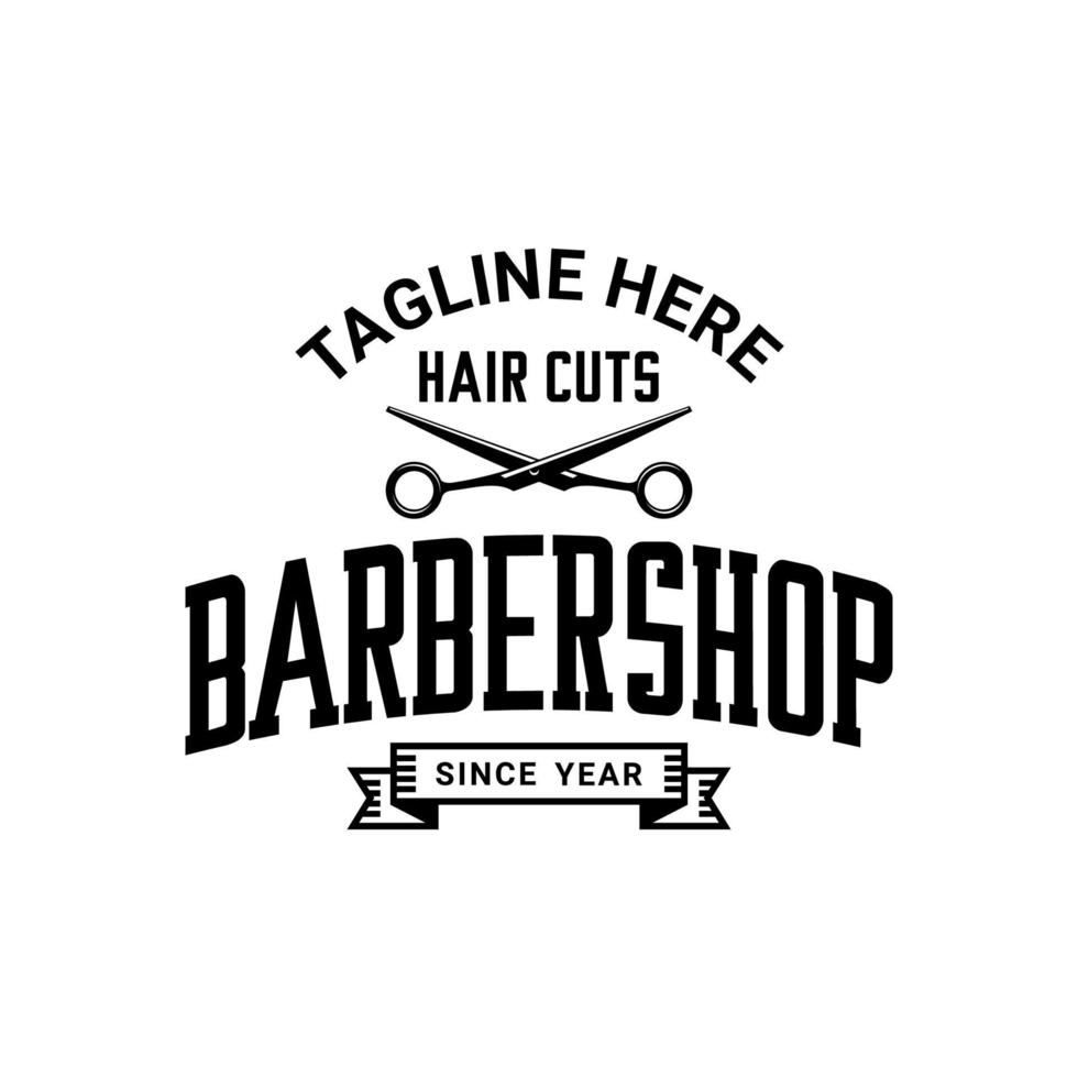 barbershop logotyp svart vektor