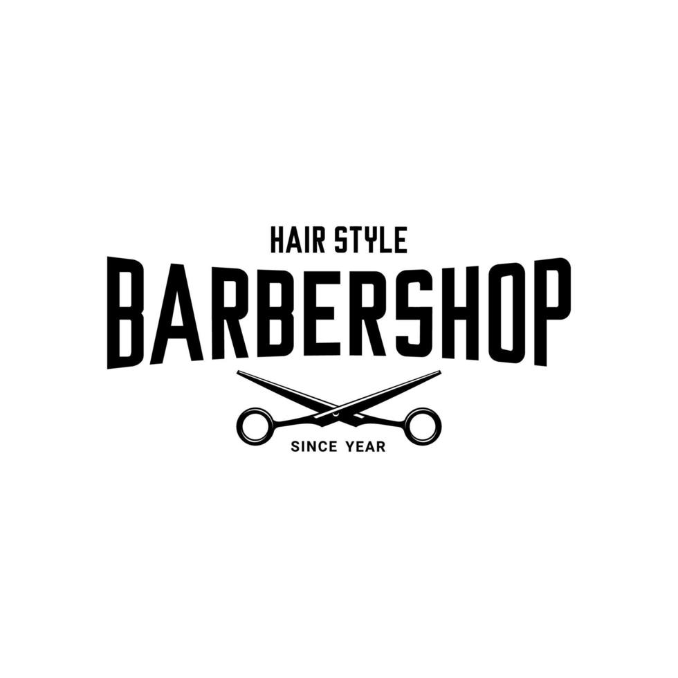 barbershop logotyper på vit bakgrund vektor