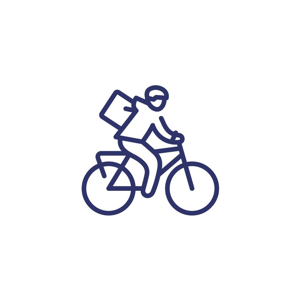 Symbol für die Fahrradlieferlinie, Kurier auf dem Fahrrad vektor