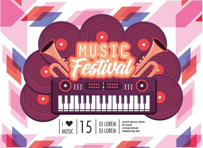 Musikfestival-Plakat vektor