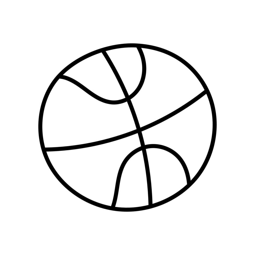 Basketball. handgezeichnetes Doodle-Kind-Zeug-Symbol. vektor