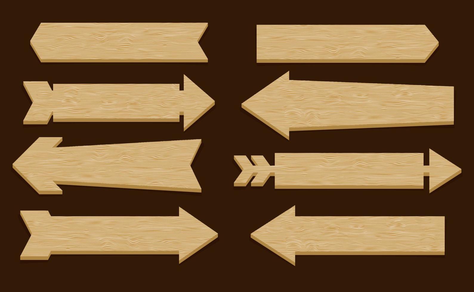 Pfeil-Holzzeichen-Vektorsatz vektor