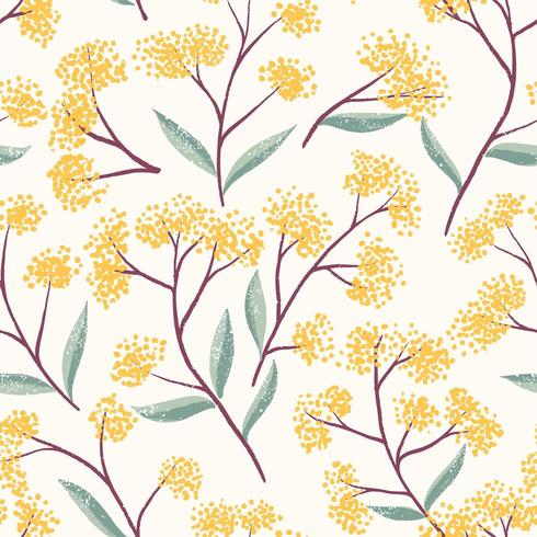 Fält Foral Seamless Pattern-01 vektor