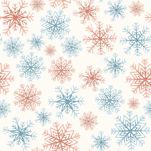Seamless mönster med snöflingor vektor