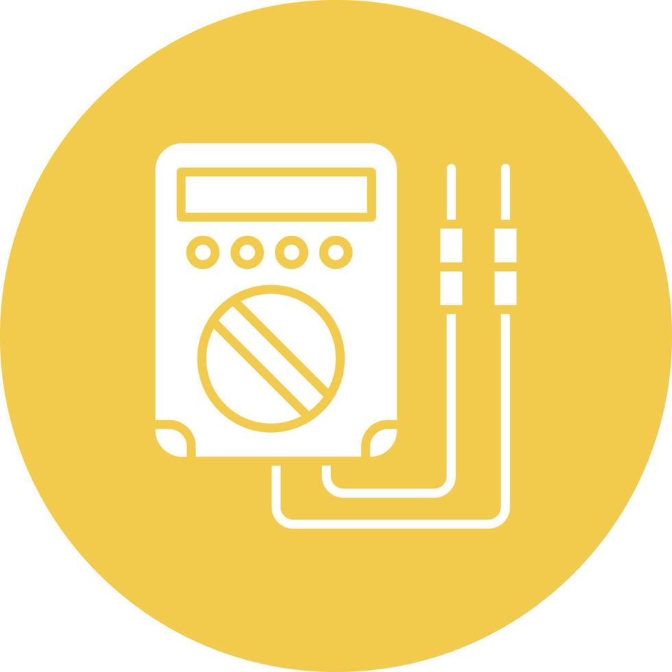 voltmeter glyf cirkel bakgrundsikon vektor