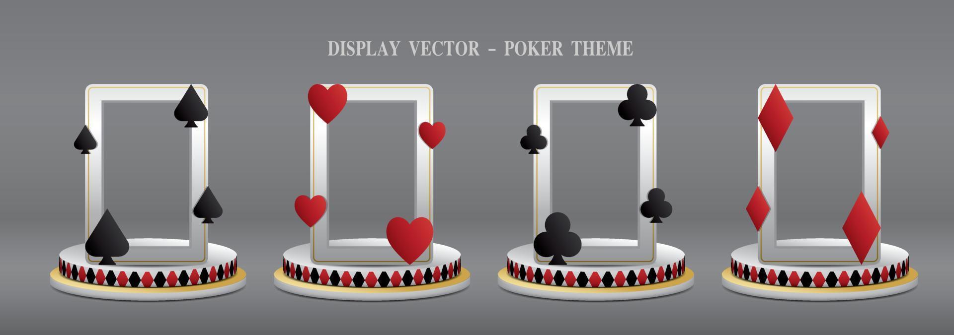 Poker-Thema-Display-Bühne 3D-Illustrationsvektor. vektor
