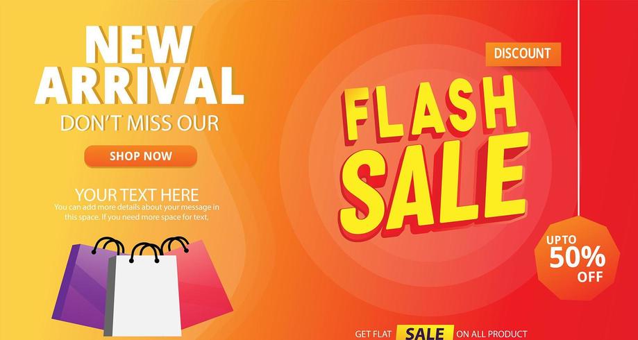 flash Sale Banner mall med påsar vektor