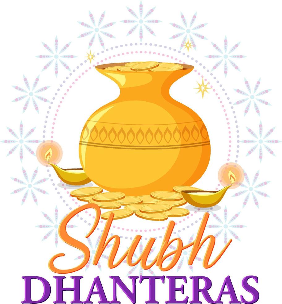 hinduiska shubh dhanteras dagikon vektor