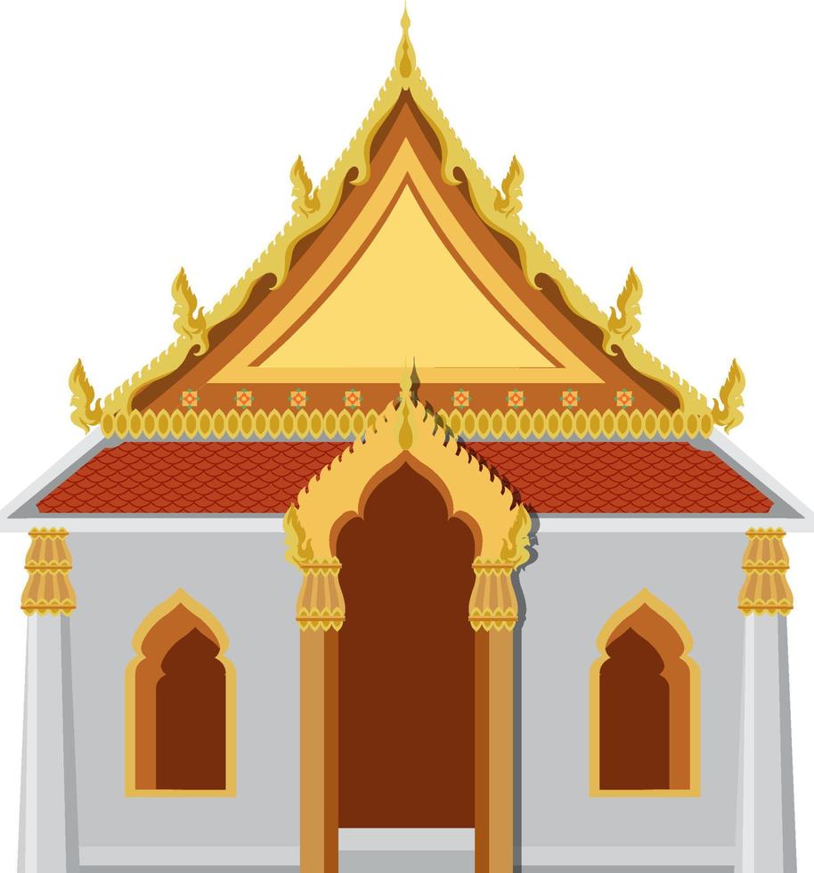 thailändisches tempeldesign mit goldenem dach vektor