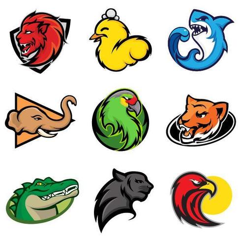 Logos von eSports-Teams und Wildtieren vektor