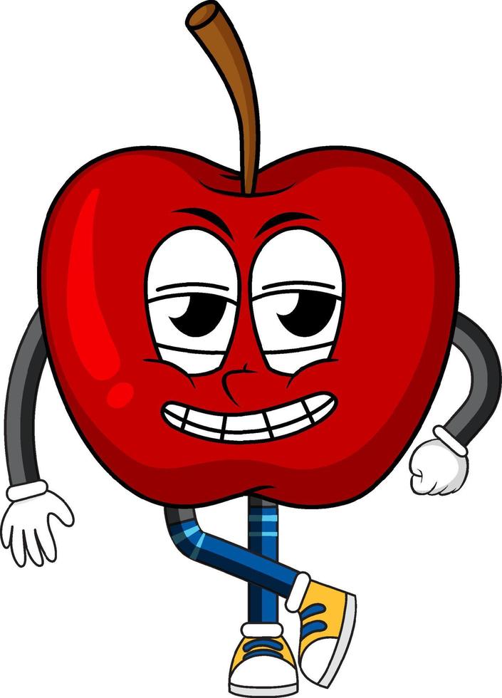 roter Apfel mit Armen und Beinen vektor
