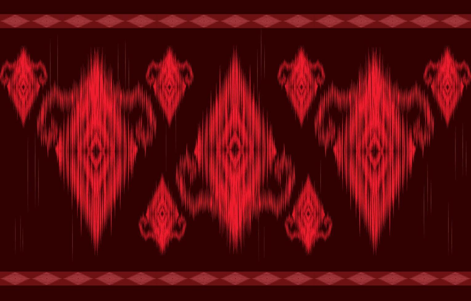rotes ikat nahtloses muster geometrischer ethnischer orientalischer traditioneller stickerei style.design für hintergrund, teppich, matte, tapete, kleidung, verpackung, batik, stoff, vektorillustration. vektor