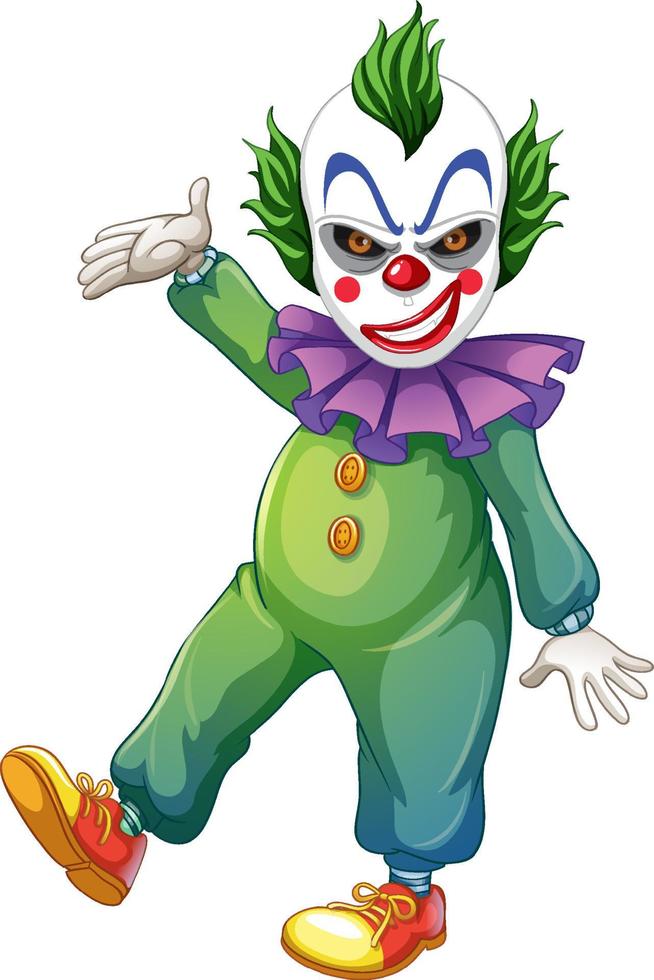 färgglad clown seriefigur vektor